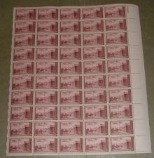Buy US, Scott# 944, three cent Santa Fe, Kearny Exped. sheet of 50 stamps