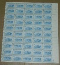 Buy US, Scott# 1006, three cent B & O Railroad sheet of 50 stamps