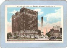 Buy New York Buffalo Statler Hotel & McKinley Monument Street Scene w/Old Car ~2613