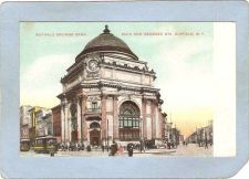 Buy New York Buffalo Buffalo Savings Bank Street Scene Intersection w/2 Trolle~2870