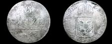 Buy 1849-A Austrian 6 Kreuzer World Silver Coin - Austria