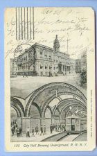 Buy New York NY City City Hall Showing Underground RR Top View Large Stone Cit~248