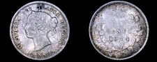 Buy 1874-H Canada 5 Cent World Silver Coin - Canada - Victoria - Crosslet 4