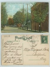 Buy New York Bolivar Friendship St. Looking East w/Church and tree lined stree~109