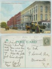 Buy New York Wellsville Fassett House Block Looking South w/Horses and Wagons~105