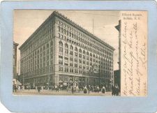 Buy New York Buffalo Ellicott Square Street Scene w/Trolley Car & Horses & Wag~2867