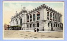 Buy New York Albany NYC Depot Street Scene View Large Depot On Corner w/Canopy~206