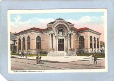 Buy New York Gloversville Public Library Street Scene Intersection w/Trolley T~1989