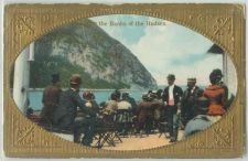 Buy New York Along The Banks of The Hudson Gold Framed View of People Looking ~210