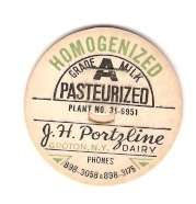 Buy New York Groton Milk Bottle Cap Name/Subject: J. H. Portzline Dairy Grade ~419