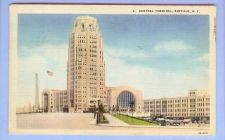 Buy New York Buffalo Central Terminal View Up Roadway Leading To Large Stone T~212