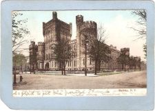 Buy New York Buffalo 74th Regiment Armory N G Street Scene Intersection w/Trol~2777