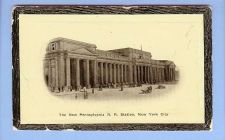 Buy New York NY City The New Pennsylvania Station Brown Bordered View Large St~247