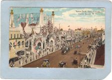 Buy New York Coney Island Amusement Park Postcard Luna Park Surf Ave Street Sc~454
