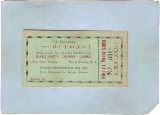 Buy New York Coney Island Amusement Park Ephemera Coupon Balzano's Penny Game ~484