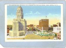 Buy New York Buffalo Looking Dow Delaware Ave Showing City Hall & Statler Hote~2614