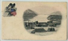 Buy New York West Point Small View Of Hudson River From West Point w/Cannons a~278