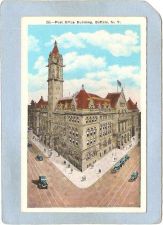 Buy New York Buffalo Post Office Building Street Scene Intersection w/Trolley ~2734
