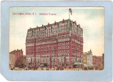 Buy New York Buffalo Hotel Iroquois Street Scene Intersection w/Trolley Car Ol~2626