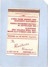 Buy New York Jamestown Matchcover The Rositeria Restaurant 15 East 2nd St ny_b~957