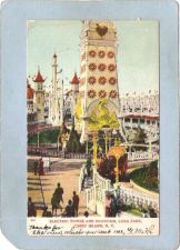 Buy New York Coney Island Amusement Park Postcard Luna Park Electric Tower & F~452