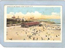 Buy New York Coney Island Amusement Park Postcard Scene On The Beach top_box1~335