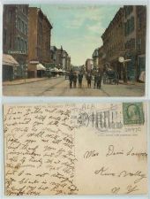 Buy New York Cohoes Remsen St. Street view w/trolley tracks horse and wagon~100