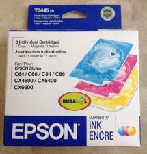 Buy Epson T0445 Tri Color Ink 3 pack C64 C66 C84 C86 CX4600 CX6400 CX6600 printer