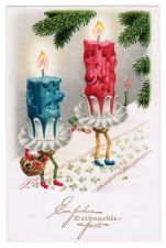 Buy VERY RARE c1920s CHRISTMAS CANDLE PEOPLE HUMAN FANTASY ANTHROPOMORPHIC POSTCARD