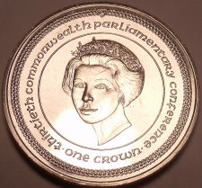 Buy Massive Gem Unc Isle Of Man 1984 Crown~30th Parliamentary Conference~Free Ship~