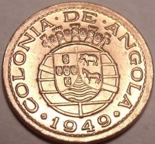 Buy Rare Gem Unc Angola 1949 10 Centavos~300th Anniversary - Revolution of 1648~Fr/S