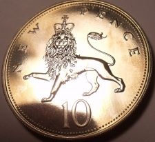 Buy Proof Great Britain 1975 10 Pence~Excellent Coin~Crowned Lion~Free Shipping