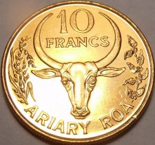 Buy Awesome Gem Unc Madagascar 1996 10 Francs~2 Ariary~Vanilla Plant~Free Shipping