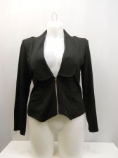 Buy ABS Essential Black Long Sleeve Collar Neck Zip Closure Lt.Weight Jacket Size M