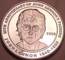 Buy Cameo Proof Cook Islands Commemorative Silver Medallion~John Lennons Passing~F/S