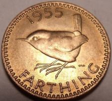 Buy Rare Unc Great Britain 1955 Farthing~We Have Unc Farthings Different Years~Fr/Sh