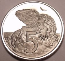 Buy Rare Proof New Zealand 1972 5 Cents~Tuatara~8,045 Minted~Awesome~Free Shipping