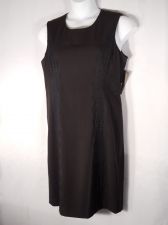 Buy Rafaella Black Sleeveless Lace Trim Back Scoop Neck Zipper Career Dress Size 14