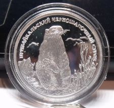 Buy Fantasy Silver-Plated Proof Russia 2008 Rouble~Black Caped Marmot~Free Ship