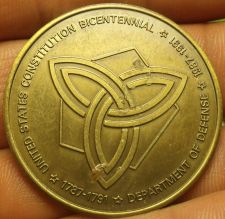 Buy Departmant Of Defense Constitution Bicentennial Medallion~39.2mm~Free Shipping