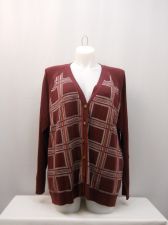 Buy North Crest Women’s Boyfriend Cardigan Plus Size 4X Burgundy Plaid Long Sleeves