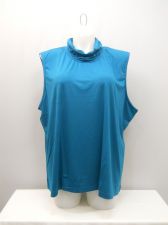 Buy PLUS SIZE 4X Womens Knit Top SALON STUDIO Mock Turtle Neck Solid Teal Sleeveless