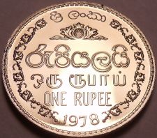 Buy Rare Proof Sri Lanka 1978 Rupee~Only 20,000 Minted~Security Edge~Free Shipping