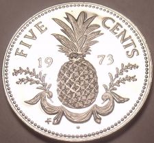 Buy Rare Proof Bahamas 1973 5 Cents~Pineapple~Only 35,000 Minted~Free Shipping