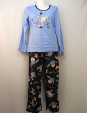 Buy SIZE S Womens Pajamas 2PC Set DISNEY EEYORE Sleep Shirt Pants Minky Fleece