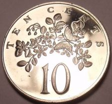 Buy Rare Proof Jamaica 1970 10 Cents~Butterfly~Lignum Vitale~Only 12,000 Minted~Fr/S