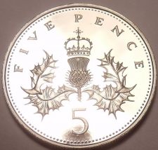 Buy Cameo Proof Great Britain 1982 5 Pence~Only 107,000 Minted~Fantastic~Free Ship