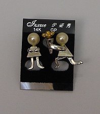 Buy Women Fashion Stud Earrings Forgive Me Flowers Gold Tones Push Back Fasteners