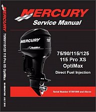 Buy Mercury 75 90 115 115 Pro XS / 125 OptiMax Outboard Motors Service Manual on CD