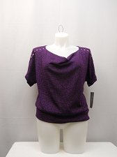 Buy Plus Size 1X 2X Womens Sweater NY COLLECTION Purple Embellished Cowl Neck